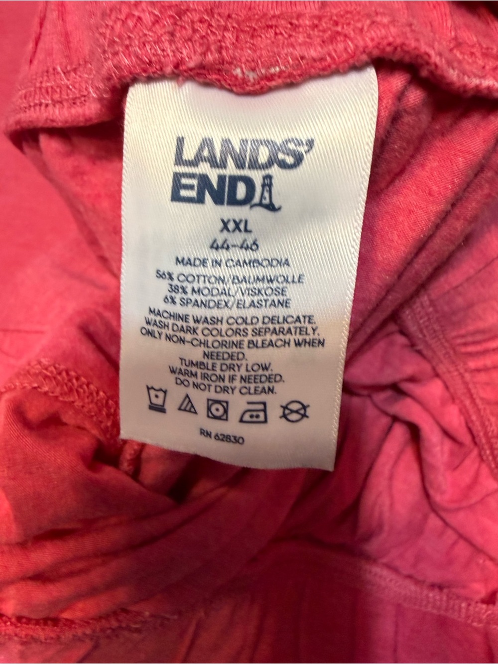 Lands' End Mens Pink Drawstring Shorts and Henley pajama set